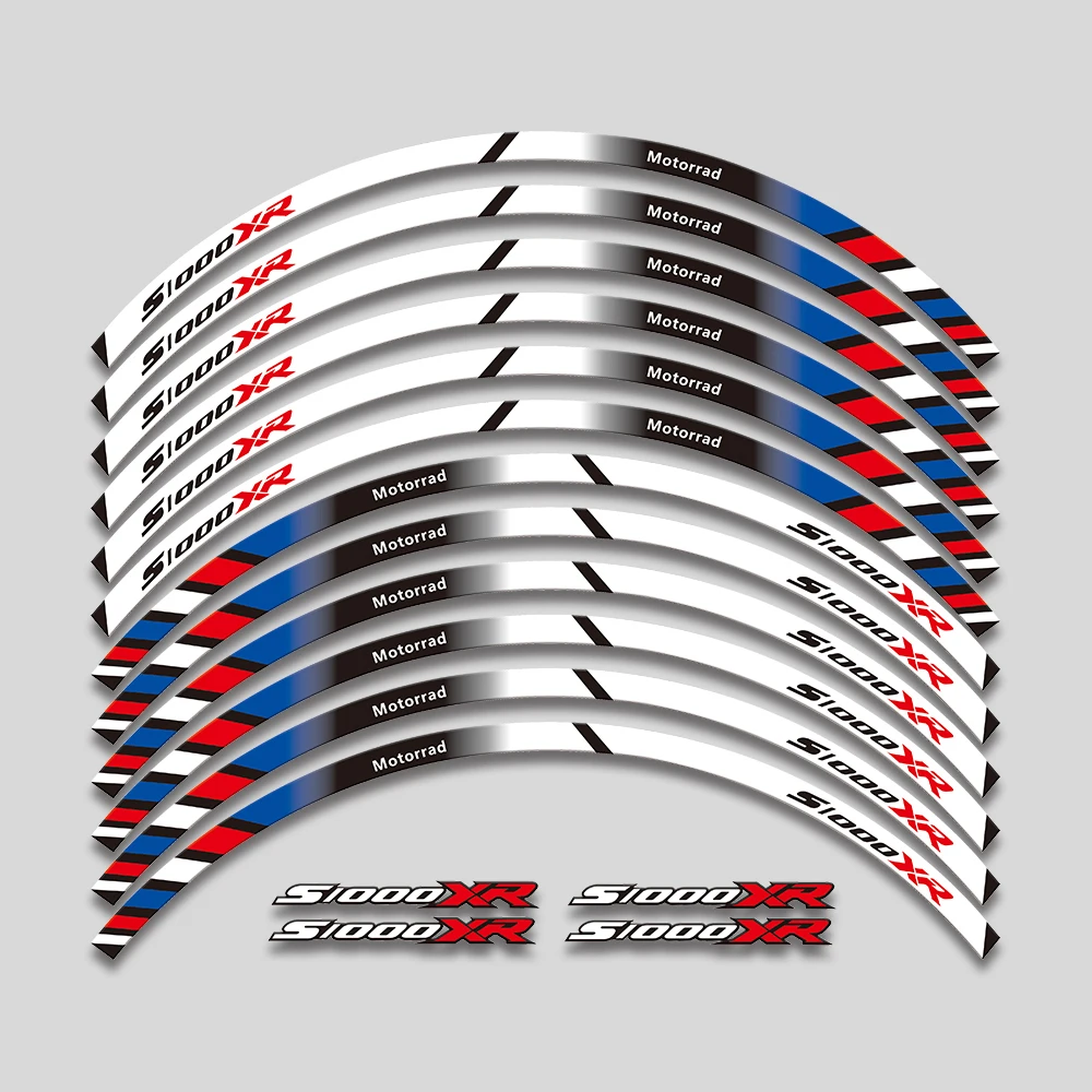 For BMW S1000XR S1000 XR S 1000XR s1000xr Motorcycle Wheels Sticker Rim Tire Reflective Stripe Accessories Decorative Decals Set