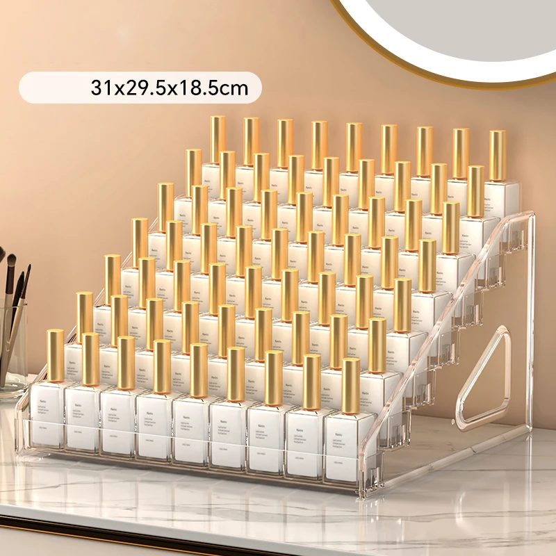 Acrylic Nail Polish Glue Display Shelf Cosmetics Lipstick Storage Table Layer Ladder Store Beauty Finger Acrylic Storage Cabinet