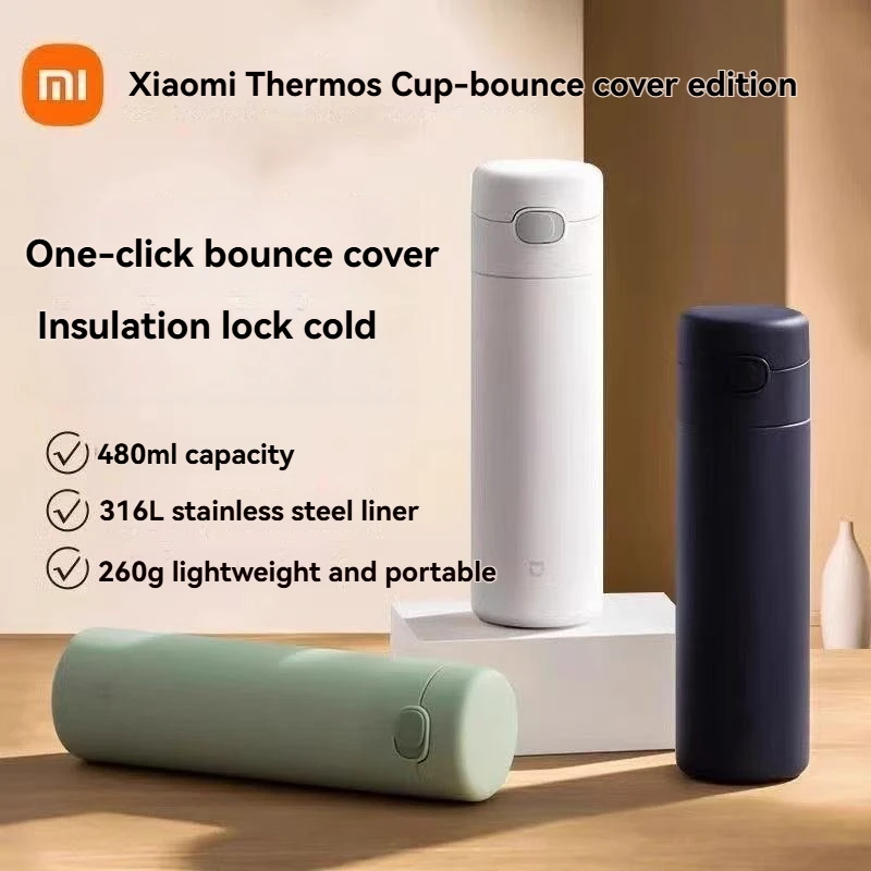 Xiaomi Mijia 480 мл бутылка для воды вакуумная изоляционная чашка из нержавеющей стали сохраняет тепло холод портативная прямая чашка для дома, путешествий, спорта