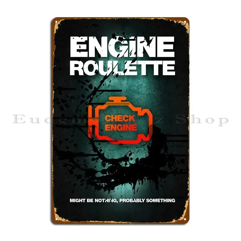 Check Engine Light Metal Signs Cinema Party Character Vintage Create Tin Sign Poster