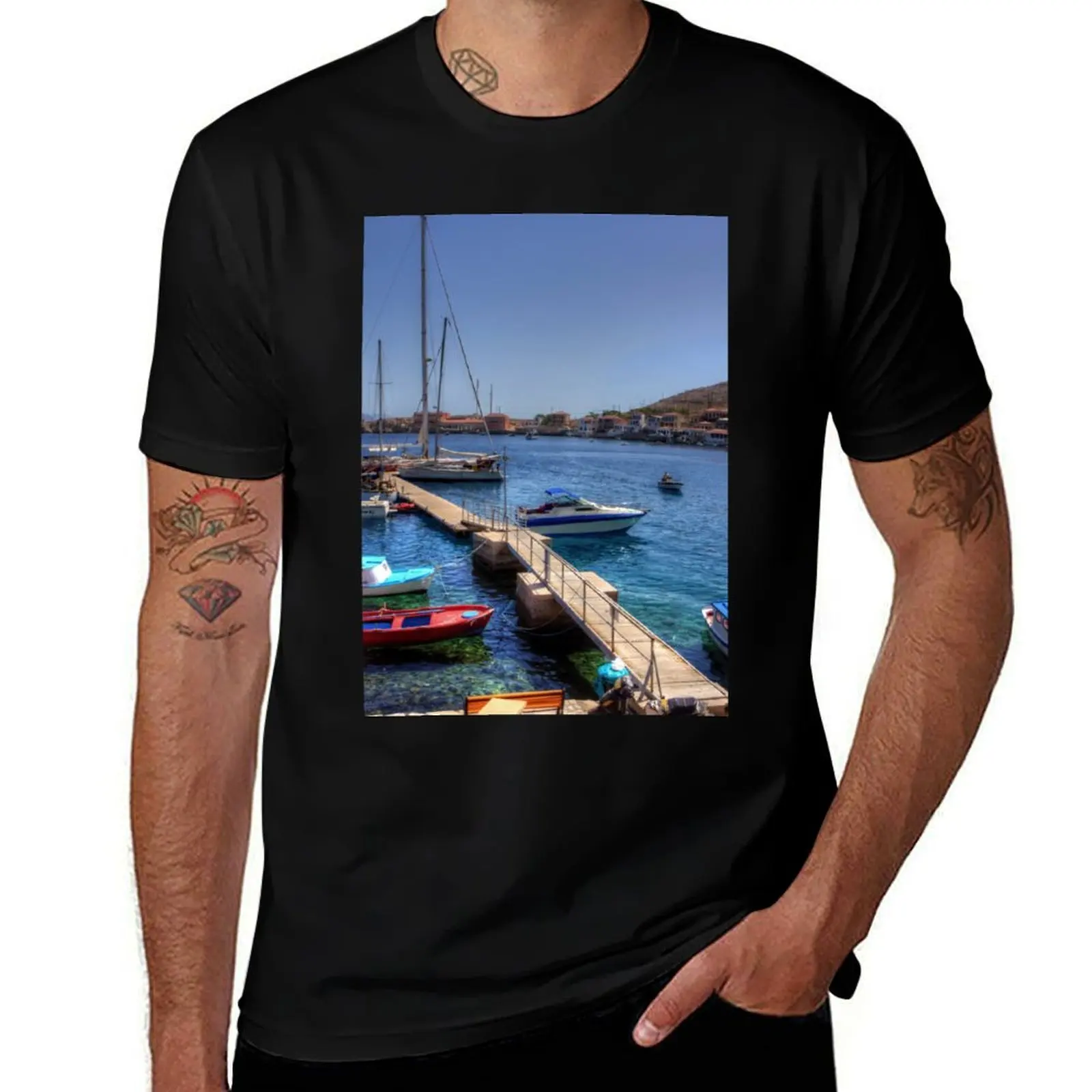 The Yacht Pier T-Shirt Urban Casual Loose Fit Tee T-Shirt