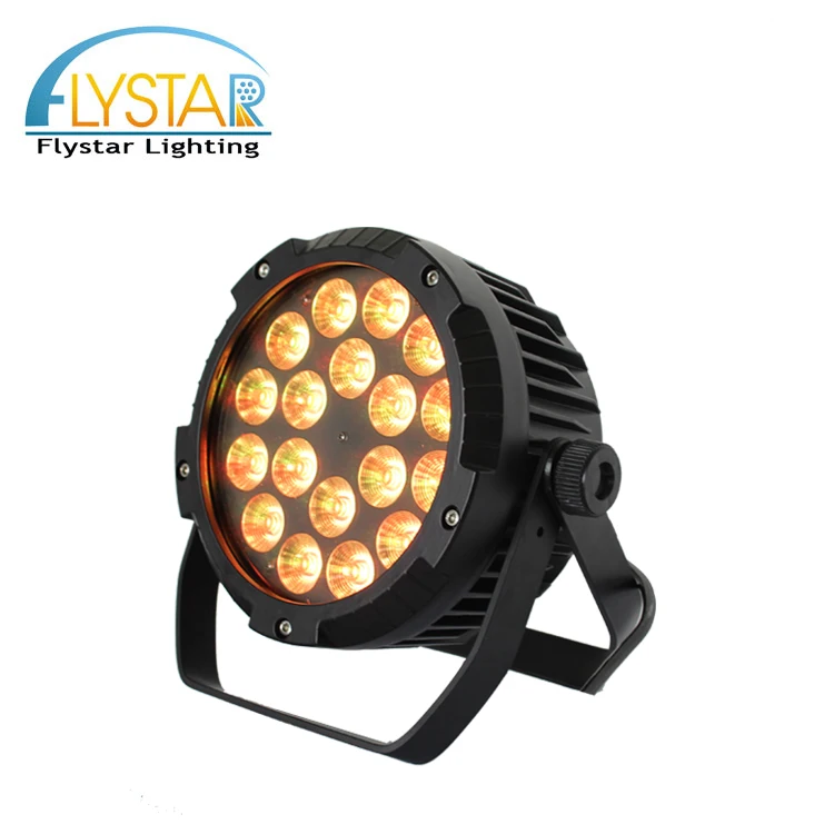 2019 vente chaude DMX 512 mince RGBWA + UV 6in1 plat LED Par projecteurs 18x18 W Powercon éclairage haute Performance
