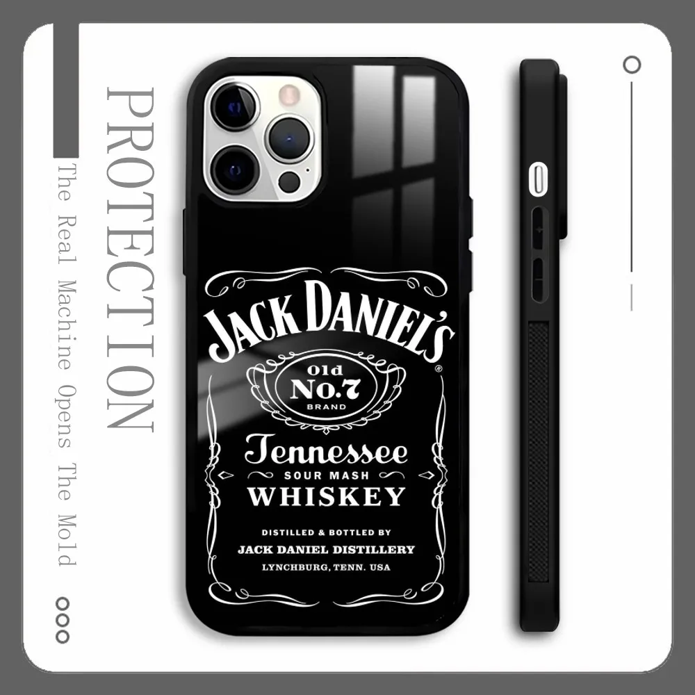 Black J-Jack D-Daniels Whiskey Phone Case For IPhone 16 15 14 13 12 11 Pro Xs Max Mini Plus Celulares Hard Funda