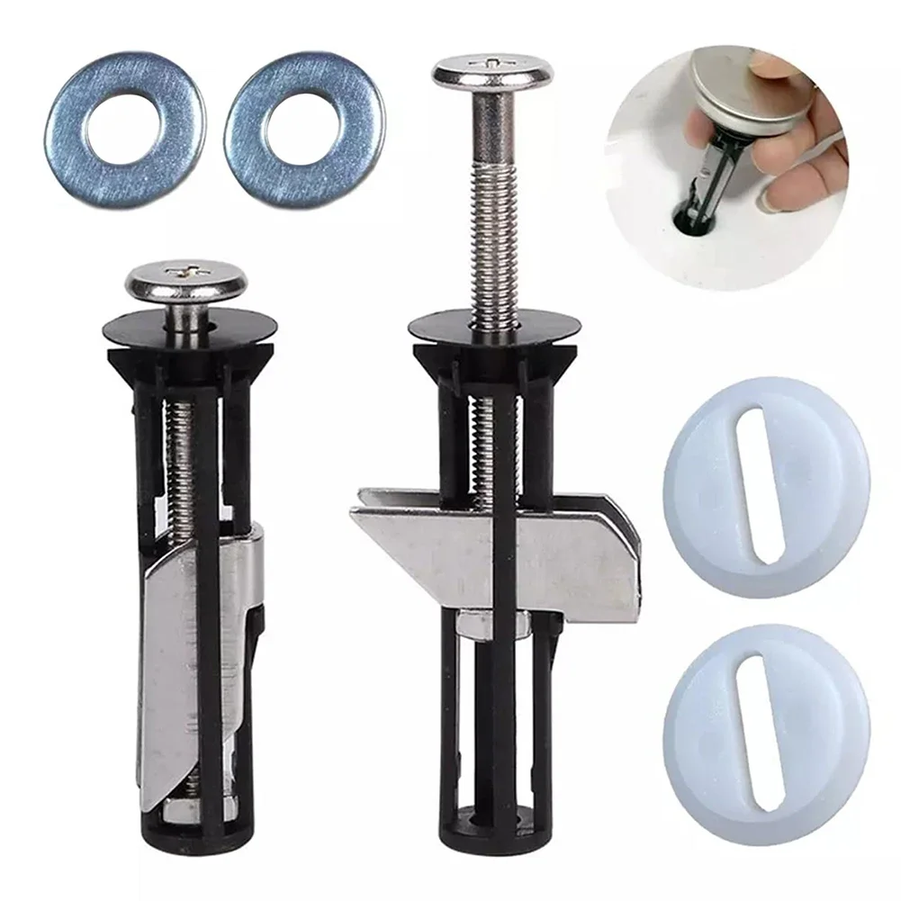 

2Pcs Universal Stainless Steel Water Tank Toilet Seat Hinges Bolts Screws Replacement Bathroom Fixture Toilet Lid Fixing Parts