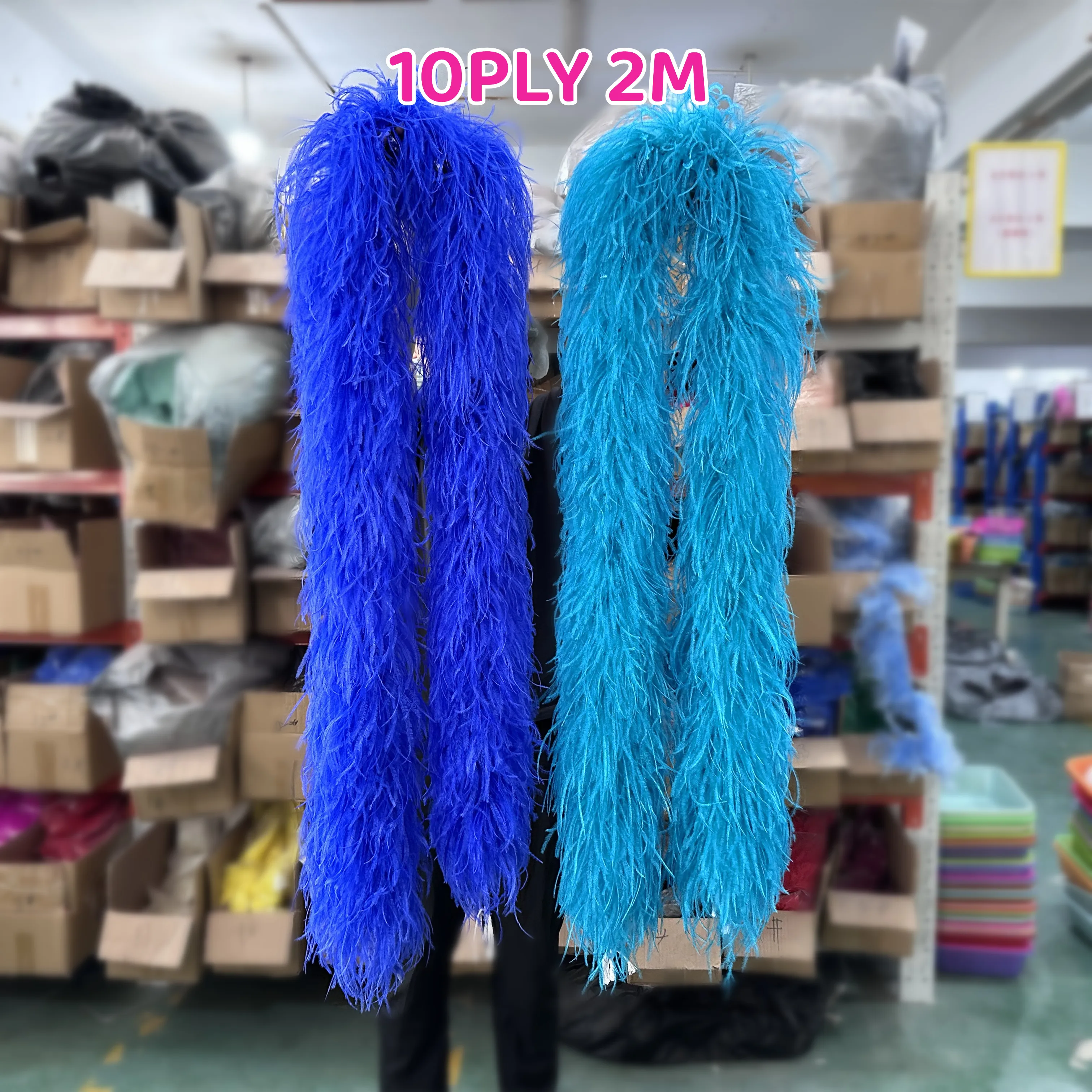 2Meter/Lot Ostrich Feathers Boa 1 3 6 10 15ply Thick Ostrich Boa Fluffy Feather Trim for Wedding Dress Costume Decor Plumas Boa