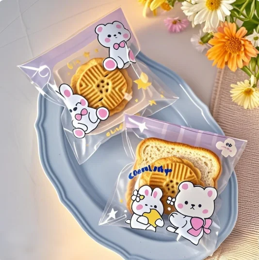 50 قطعة أكياس تعبئة الهدايا البسكويت السنة الجديدة الوقوف حقيبة للحلوى الشوكولاته كوكي نوجا لتغليف السلع المخبوزة #1