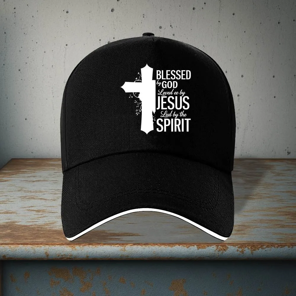 Blessed by God Cross Baseball Cap Unisex Polyester Adjustable Breathable Outdoor Sports Hat