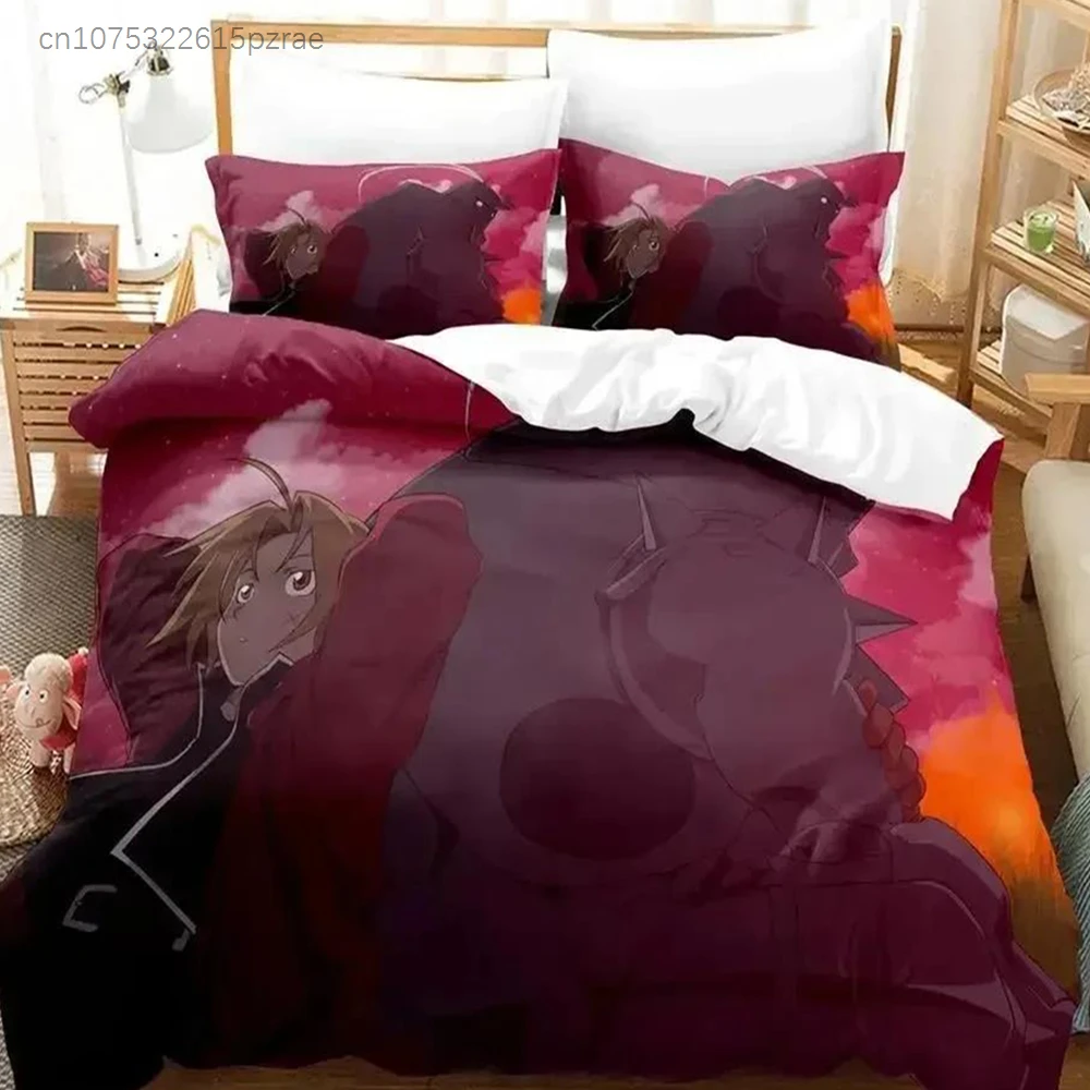 Fullmetal Alchemist Bedding Set Single Twin Full Queen King Size Bed Set Aldult Kid Bedroom Duvet Cover Sets 3D Print Anime Bed