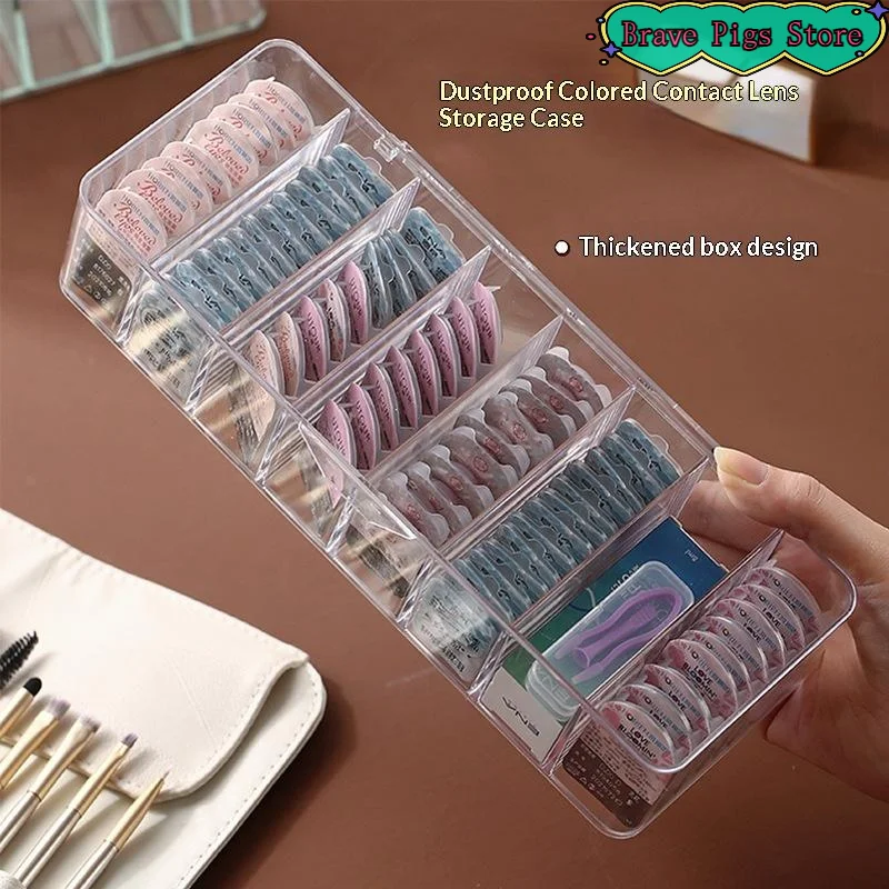 [HM]1Pc Transparent Contact Lens Storage Box Dustproof Large Capacity Daily Throwaway Organizer Divided Case For Multiple Len