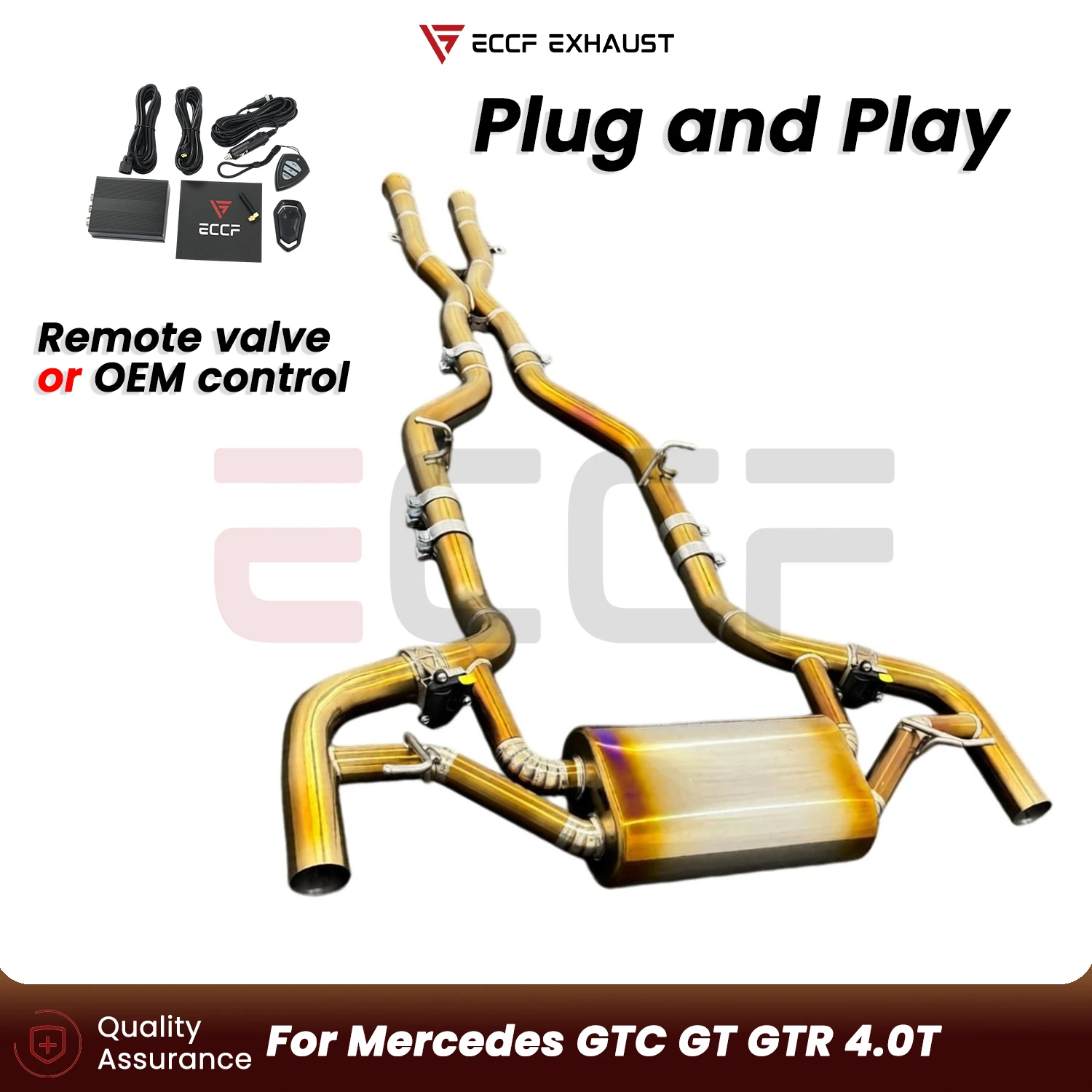 Sporty Aggressive Sound Titanium Catback exhaust system For Mercedes GTC GT GTR 4.0T Plug and Play Performance Upgrade