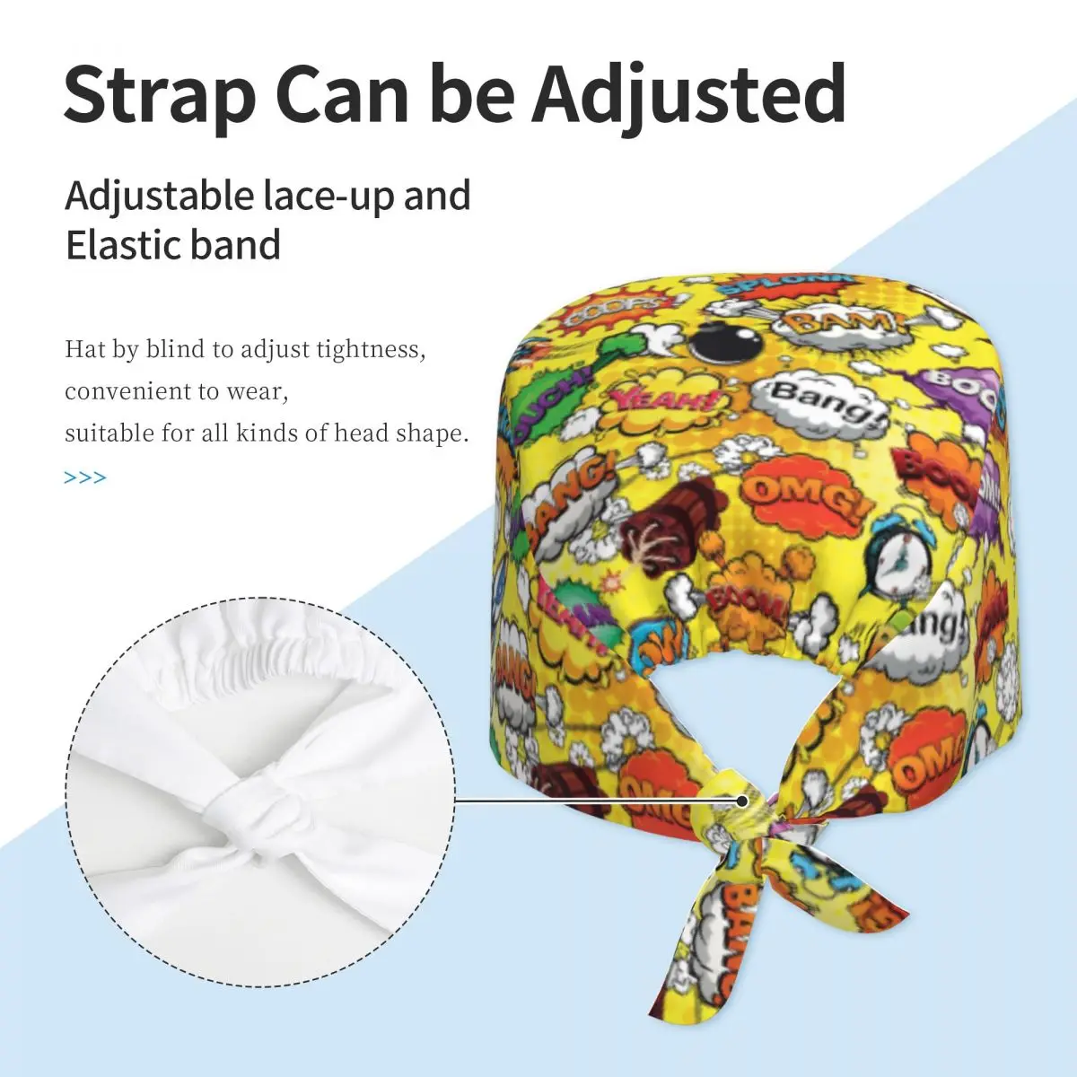 الملونة الكلام فقاعات الفن التمريض قبعة العمل الجراحية فرك قبعات للجنسين التمريض الشعر القبعات العمل الدعك قبعة لصيدلية المستشفى