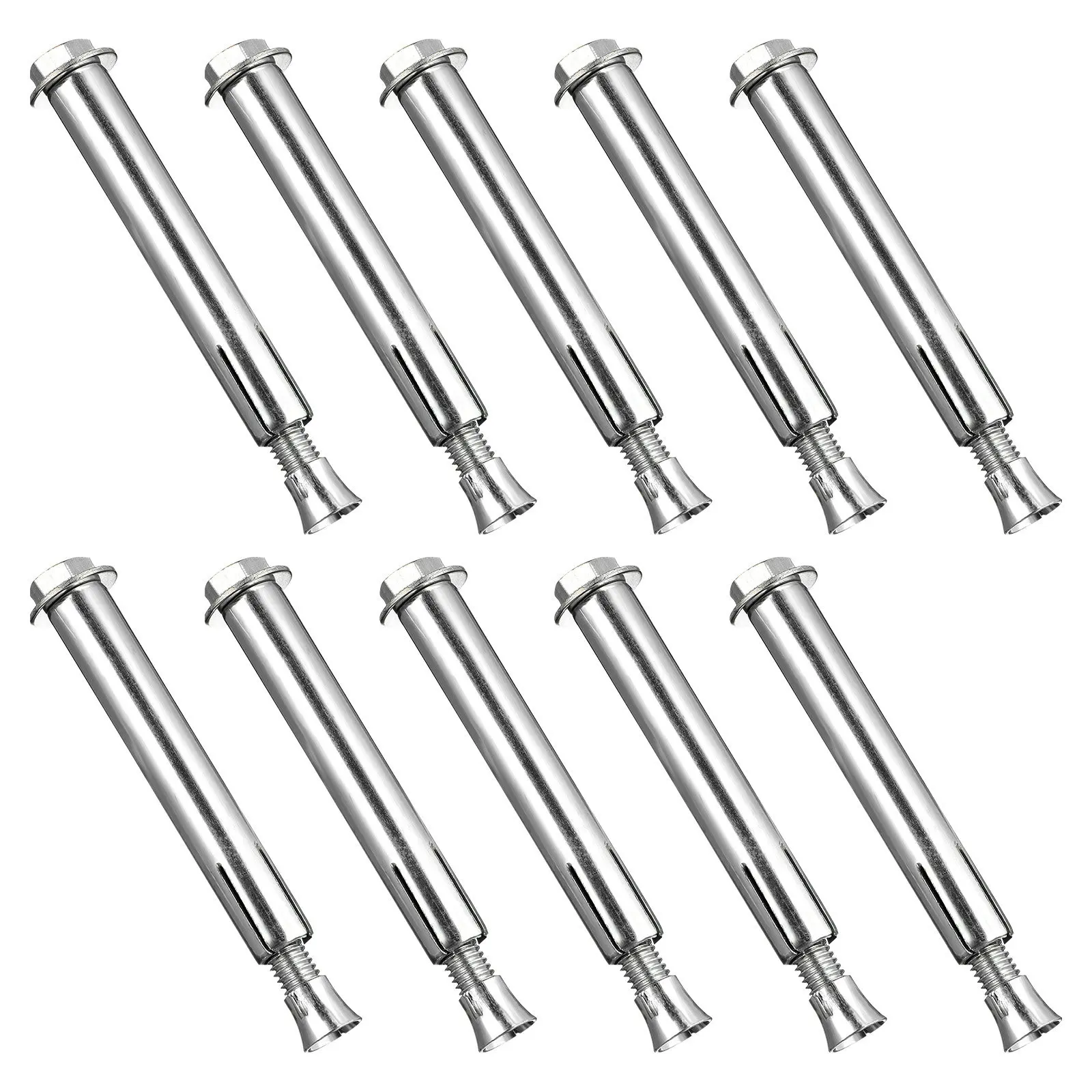 10Pcs Driveway Expansion Bolt Sturdy Iron Speeds Bumps Anchor Bolts Concrete Asphalt Heavy Duty Fastener Screws
