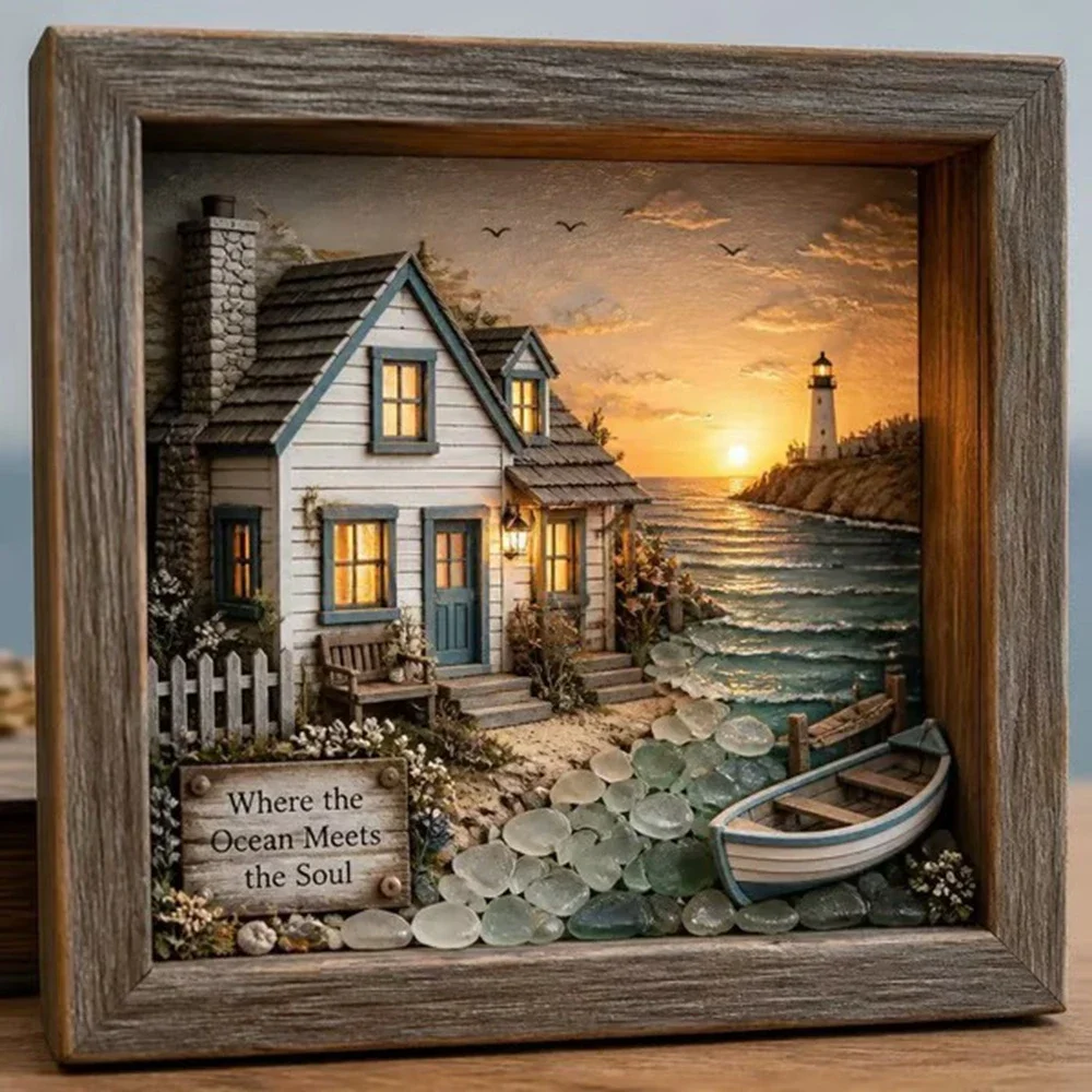 Sea Glass Art Painting with LE - Photography Lighting Diy recension och pris