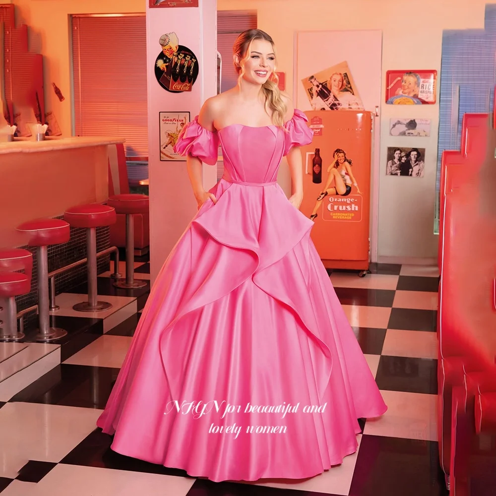 

NFYN A Line Evening Dress Off Shoulder Party Dress Layers Prom Dress Formal Princess Gowns Formal Occasion Dress Customized