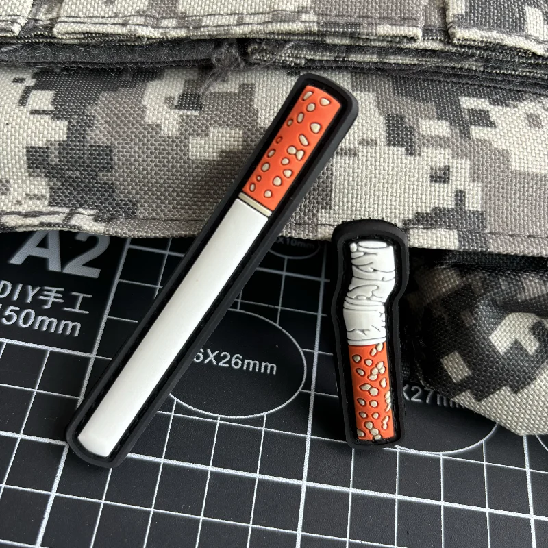 شارة الروح المعنوية للدخان البلاستيكية ثلاثية الأبعاد ، بقع رقعة تكتيكية للمؤخرة والسجائر للملابس ، الخطاف والحلقة ، يزين ملصق حقيبة الظهر العسكرية #6