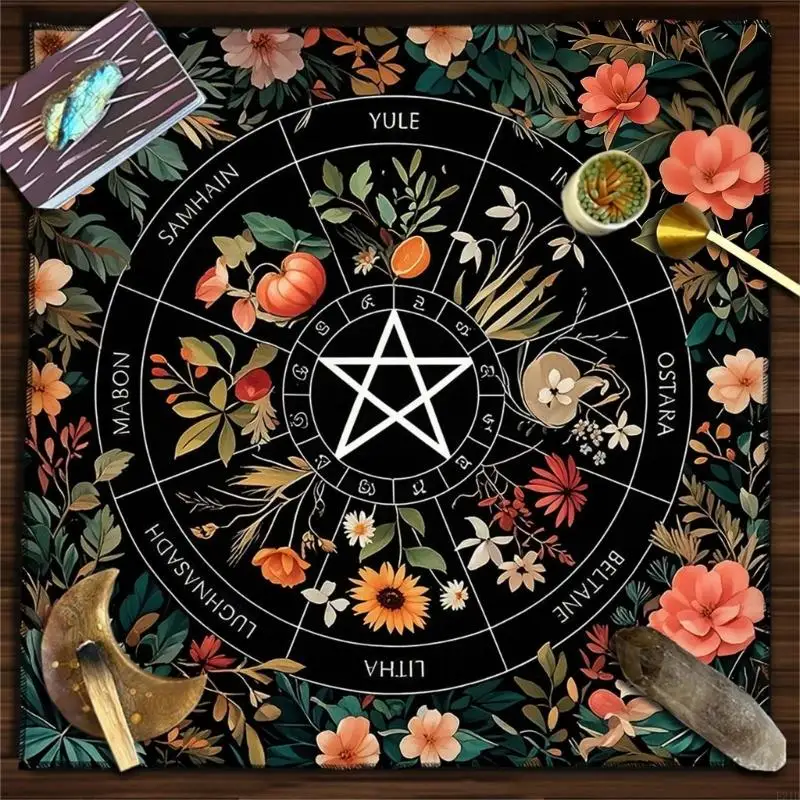 Mystical Divination Tablecloth Velvets Fabric Vibrant Artwork Multiple