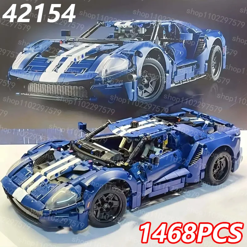 Técnico 1468 piezas Grupo mecánico 2025 Coche de carreras GT azul 42154 Modelos de coches deportivos Kits para adultos para
