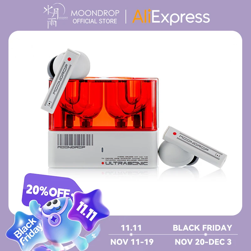 MOONDROP Driver ibridi ad ultrasuoni Auricolare TWS ANC LDAC Auricolare Bluetooth 5.3 Driver dinamico da 13 mm