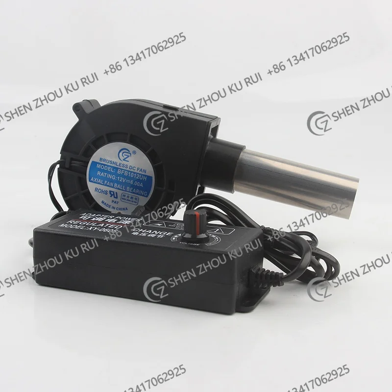 Cooling fan Authentic product DC 12V 6A 9733 Metal air outlet Speed controller Barbecue oven Smoker oven Wood Blower BFB1012UH