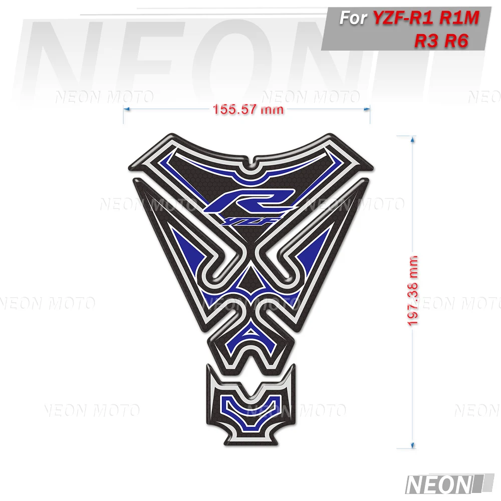 For YZF R1 R1M R3 R6 YZF-R1 YZF-R1M YZF-R3 YZF-R6 Tank Pad Fuel Protector Emblem Badge  Stickers Decal Knee