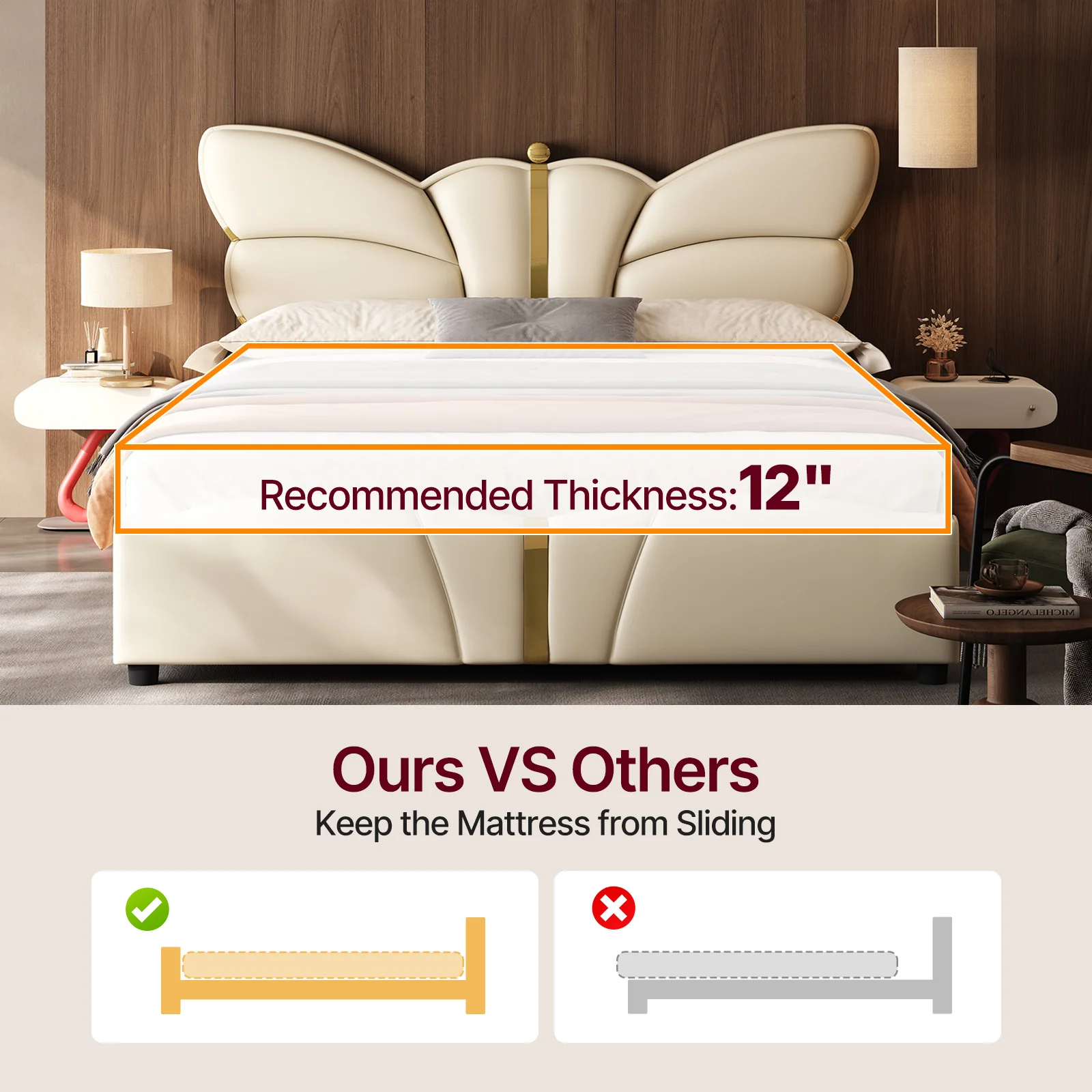 Queen Butterfly Platform Bed 5