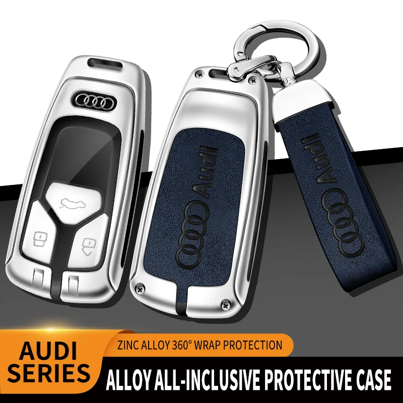 Estilo de aleación de Zinc funda para llave de coche carcasa Protector de Control remoto accesorio para Audi A4 B9 A5 A6 8S 8W Q5 Q7 4M S4 S5 S7 TT