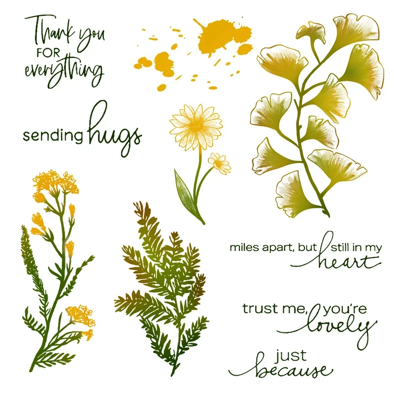 

Various Flowers Cutting Dies Clear Stamp Blooming Spring DIY Scrapbooking Metal Dies Cut And Stamps Sets For Cards
