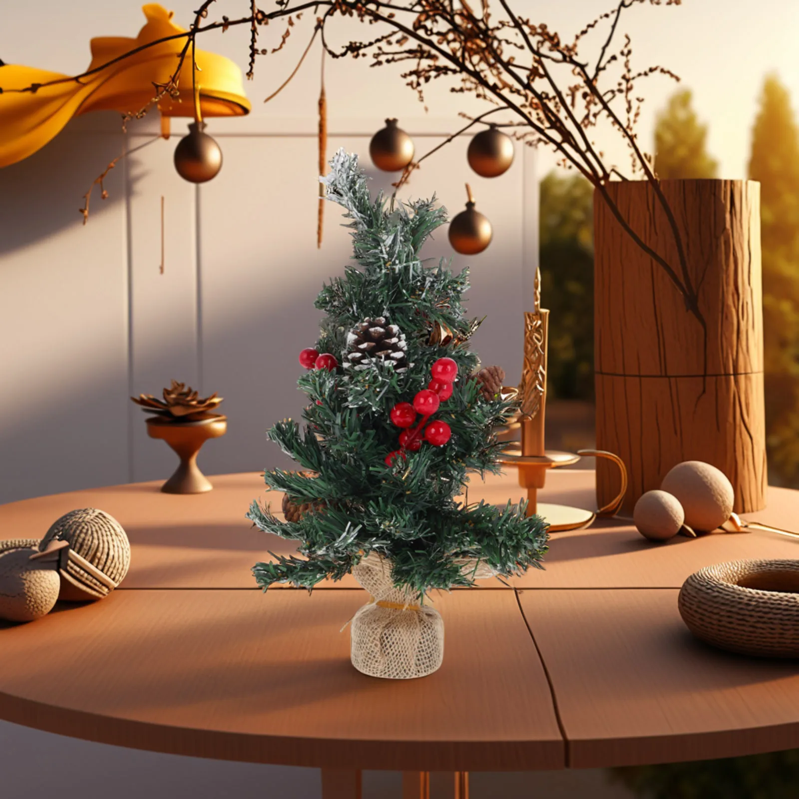 

1Pcs Christmas Tree Ornament Mini PVC Tear Resistant Simulation Xmas Table Home Decor Christmas Ornament Home Party Decor