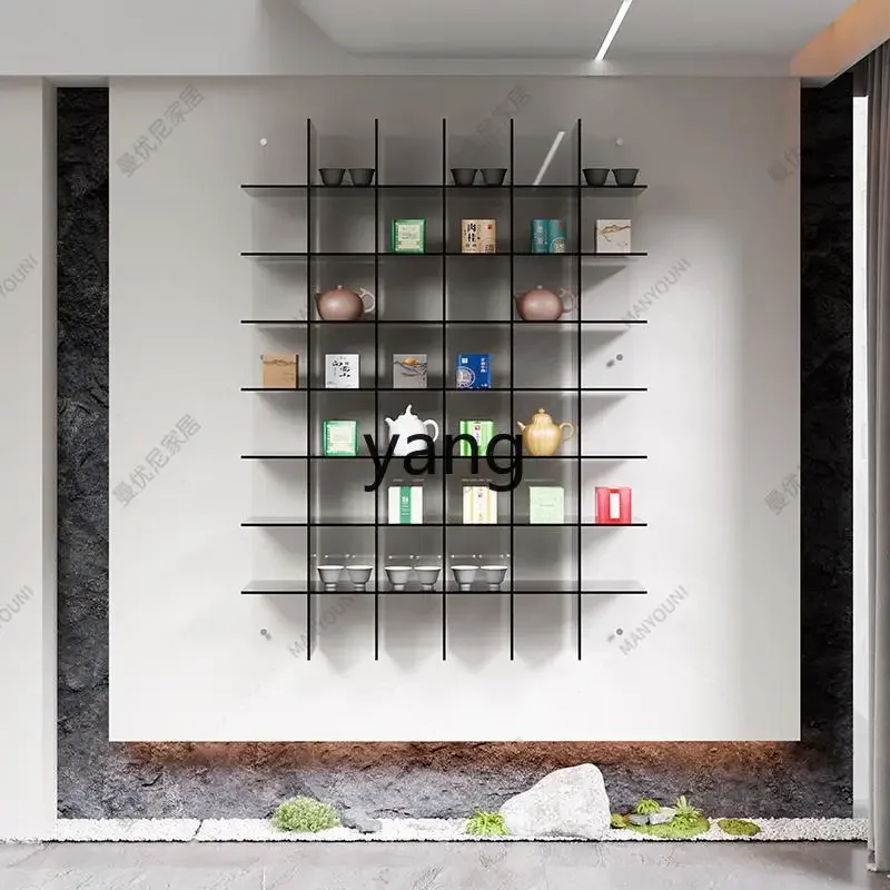 LTT teacup holder acrylic wall-mounted upper partition display rack simple and modern