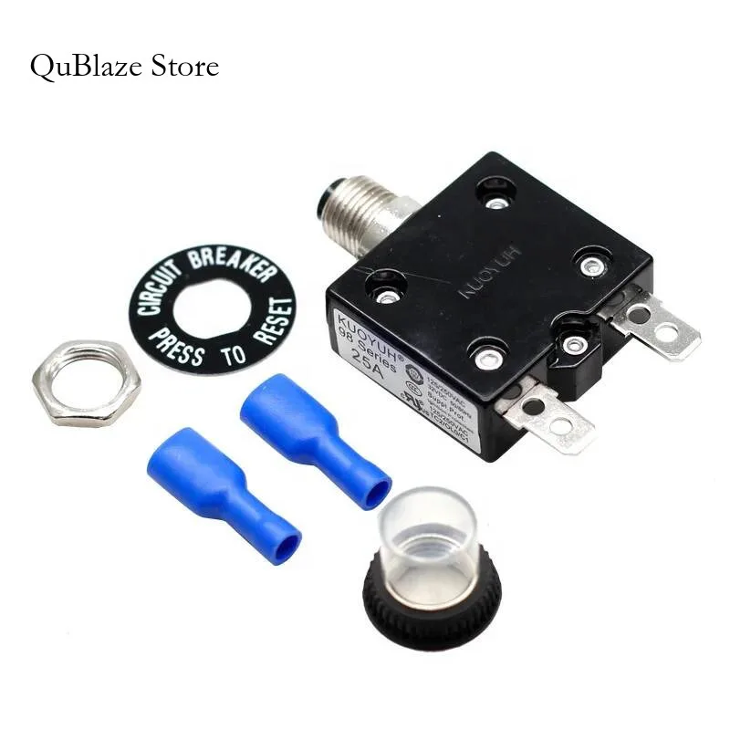 

5A 10A 12A 15A 16A 20A 25A 30A 35A 40A Thermal Overload Protector Push Button Switch With 250 Terminal Circuit Breakers