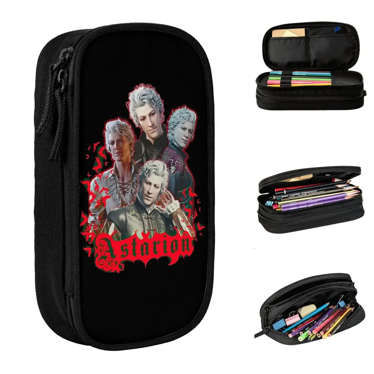 

Astarion Pencil Cases Cute Baldur's Gate Game Pen Holder Bags Girls Boys Large Storage Students School Zipper Pencilcases