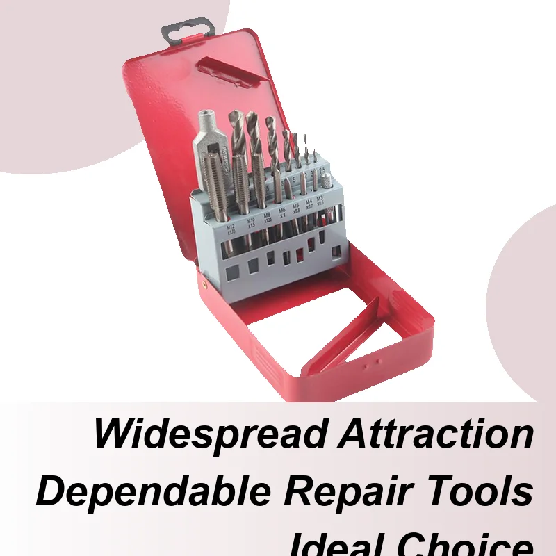 

Metric Tap And Die Set 16 Pieces Tapping Tool Power Drill Parts Accessories For Metalwork Screw Pipe Automotive Industrial
