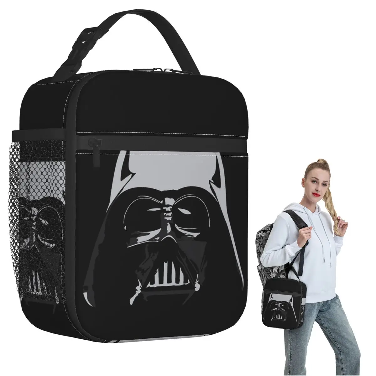 

The Darth Face Insulated Lunch Bag for Women Children Portable Food Boxes Thermal Lunch Box Tote
