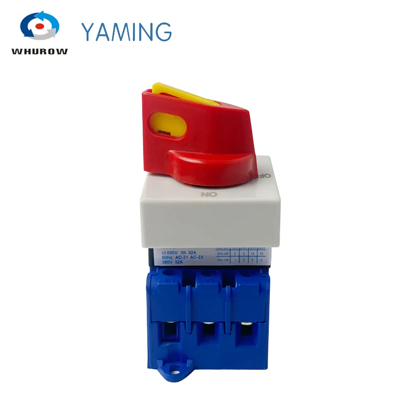 Interruttore di isolamento YMD11-32 Tipo C On Off 32A Selettore di disconnessione interruttore principale camma di commutazione rotativa trifase con manopola per lucchetto