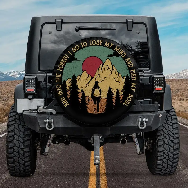 Camping Site - Mountain Vibes Spare Tire Cover For Car, Personalized Tire Cover, Gift For Car Lover, Gift For Father, Happy