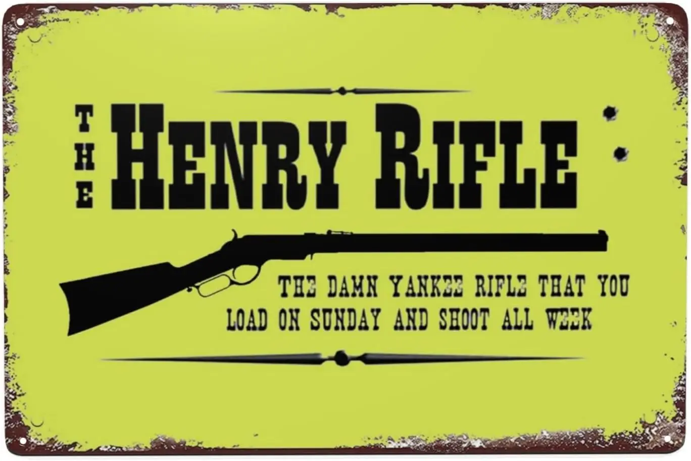 ZHIQUN Yankee Rifle Tin Sign - Vintage Hunting Design - Retro Metal Wall Art for Garage or Office - 8x12 Inches