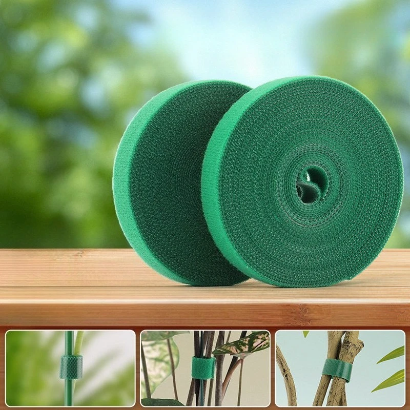 Reusable 20M Nylon Plant Ties Cable Ties Self Adhesive Garden Twist Ties Green Plant Tape for Climbing Strong Gardening Home