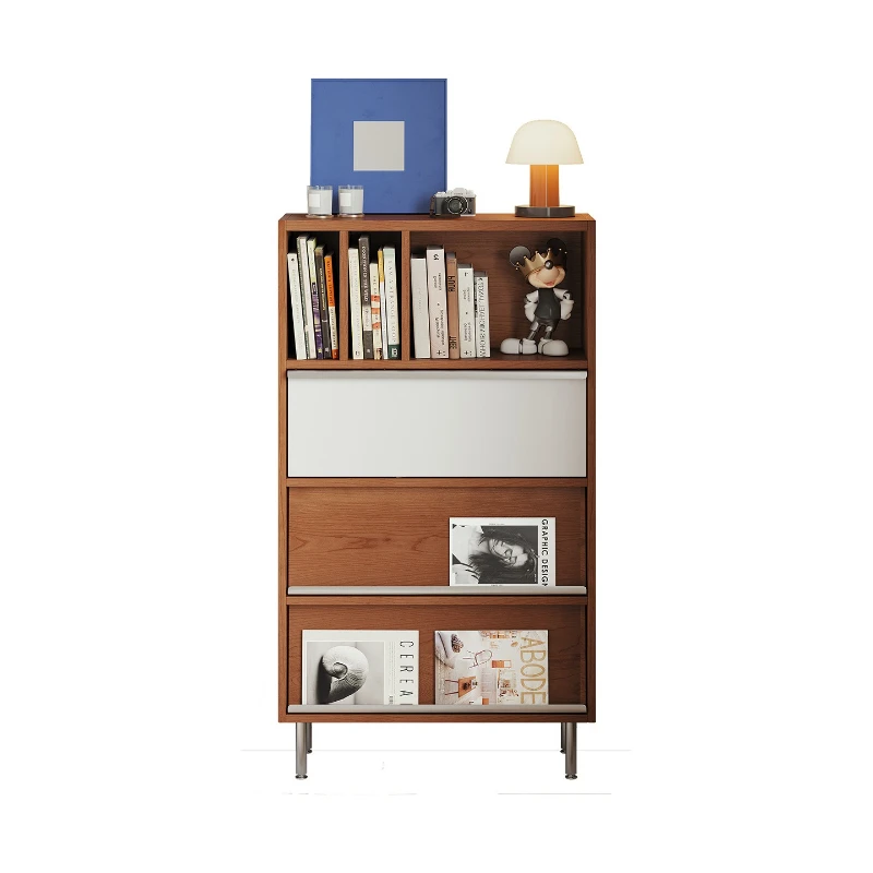 Mittelalterlicher TV-Seitenschrank, Wohnzimmer-Aufbewahrungsschrank, vom Boden bis zur Decke reichendes Bücherregal
