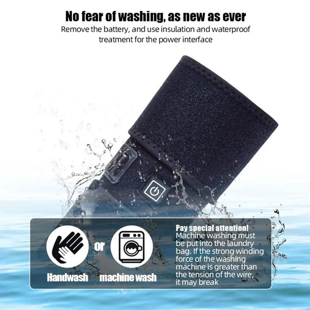 مفيدة تسخين كهربائي منصات الركبة العلاج الدافئ لتخفيف الآلام التهاب المفاصل هدفين الساخن ضغط غطاء يقي قصبة الرجل الساق حزام للف الرجال النساء #3