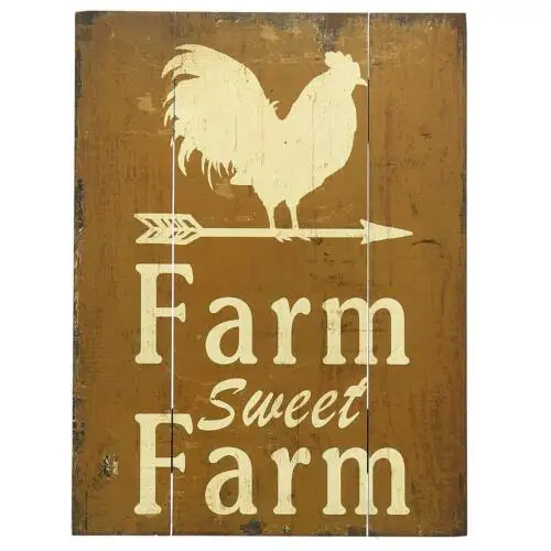 Retro Metal Tin Signs Sweet Farm Plaque Iron Plate Henhouse Wall Hanging