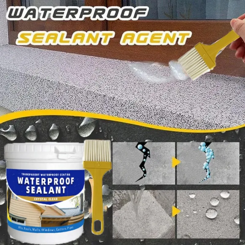 100/300g Invisible Waterproof Sealant, Clear Waterproof Coating, Transparent Glue Anti-Leakage Agent for roof & Walls,Indoor
