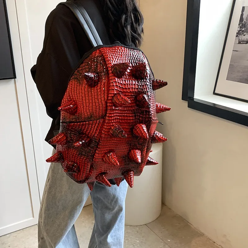 Novelty 3D Hedgehog Shape Backpack Cool Quirky Personalized Streetwear Rucksack Creative Punk Cycling Laptop Daypack