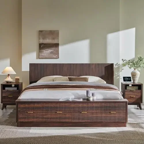 Gerilltes Kingsize-Bettgestell – King Size Bed Frame With Storage Drawers Bewertung und Preis