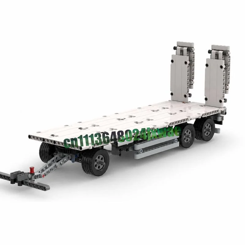 315PCS Mechanical Flatbed Tow Bar Transport Trailer Engineering Attachment Custom Building Blocks DIY Assembly Educational Gift