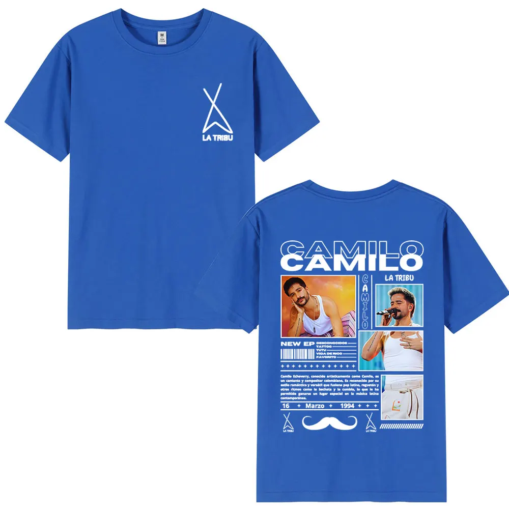Sänger Camilo La Tribu Album T-Shirts Herren Damen Kleidung Mode Hip Hop Übergroße T-Shirts Baumwolle Casual T-Shirt Streetwear – Detail 7