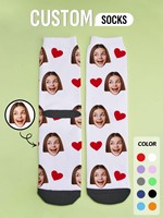 Custom Face Socks Personalized Photo Socks Customizable Funny Socks with Your Picture Two Sizes Available Unique Gift for Couple