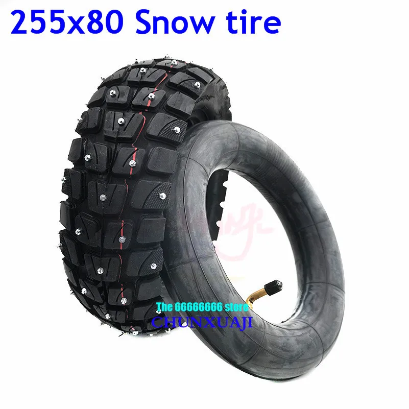 255x80 Snow Tire 10 Inch Wear-Resistant Winter Snow Tire Off-road Tire for Kugoo M4 Pro,ZERO 10X Kaabo Mantis 10x3 Tyre