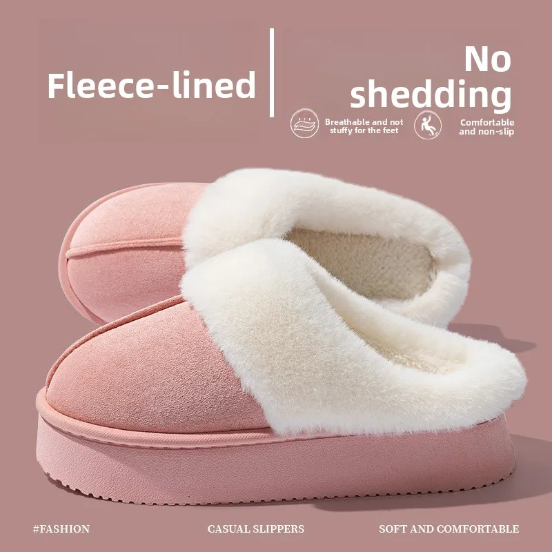 2026 Winter Warme Flache Fell-Hausschuhe für Damen, Kunstwildleder Flauschige Pelzige Hausschuhe, Bequeme Rutschfeste Innen-Boden-Baumwollschuhe – Detail 16