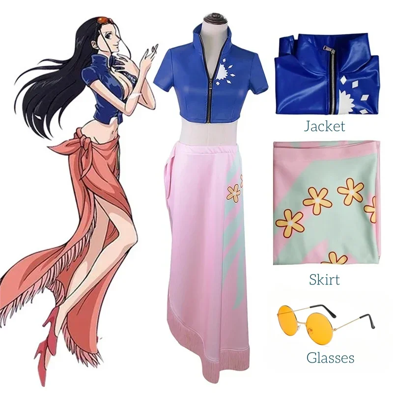 Costume cosplay Nico Robin Top e avvolgente Skirfor Abito da donna One Piece Anime Nico Robin