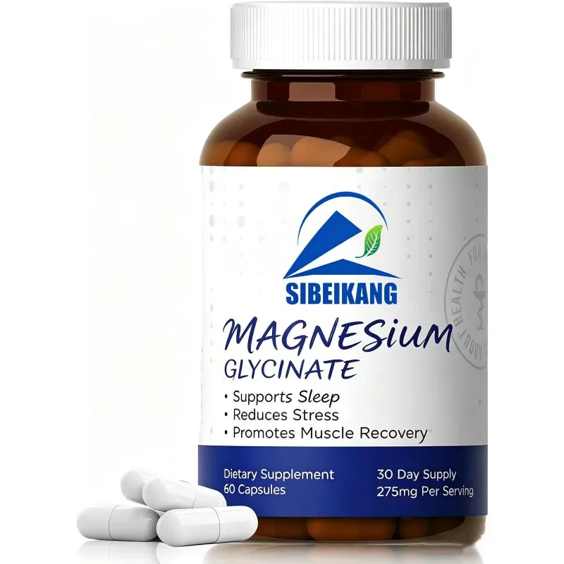 Magnesium glycinate supplement for mild energy and bone support | 60 capsules